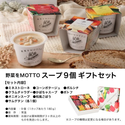 野菜をMOTTO　国産野菜のレンジカップスープ　9個ギフトセット