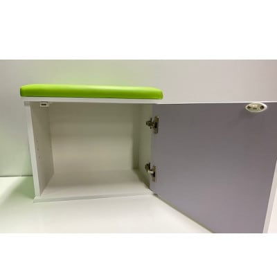 クッション付きベンチチェスト1人掛け(色おまかせ)