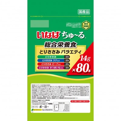 いなば　犬・ちゅ～る　総合栄養食　とりささみバラエティ　(14gx80本)×6袋