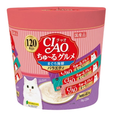 いなば　猫・CIAOちゅ～るグルメ　まぐろ海鮮バラエティ　(14g×120本)×4箱
