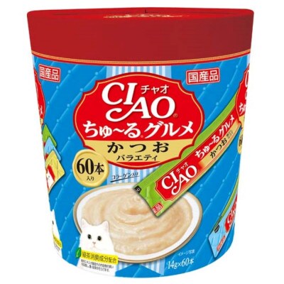 いなば　猫・CIAOちゅ～るグルメ　かつおバラエティ　(14g×60本)×8箱