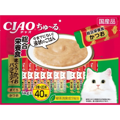 いなば　猫・CIAOちゅ～る　総合栄養食　まぐろ・かつおバラエティ　(14g×40本)×8袋