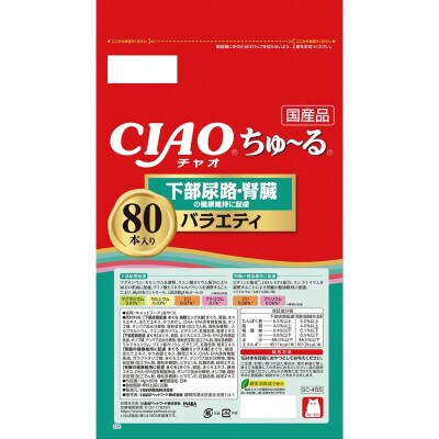 いなば　猫・CIAOちゅ～る　下部尿路・腎臓の健康維持に配慮バラエティ　(14g×80本)×6袋
