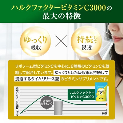 ハルクファクター ビタミンC 3000 120粒 高吸収×持続型リポソームビタミンCサプリメント