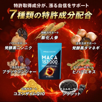 ハルクファクター 20倍濃縮 マカ 1袋60粒 サプリ 厳選400種類 特許成分