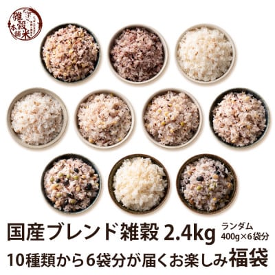 雑穀米本舗の国産ブレンド雑穀 計2.4kg 10種類から6袋が届くお楽しみ福袋
