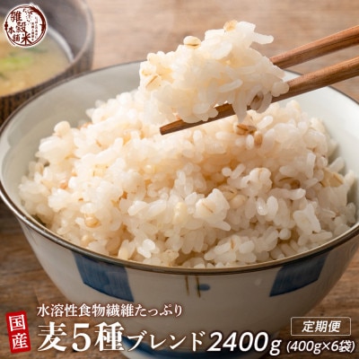 【毎月定期便】国産麦5種ブレンド 400g×2袋全3回