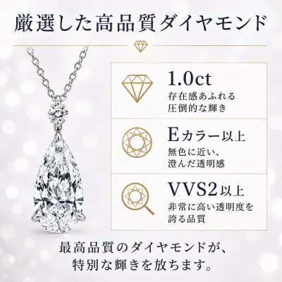 1.0ct lucir cut ラボグロウンダイヤモンド ネックレス(Pt・プラチナ)