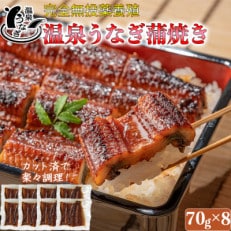 温泉うなぎ蒲焼カット70g&times;8