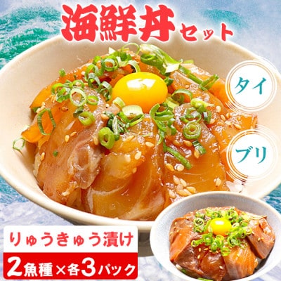 豊後絆屋 海鮮丼[りゅうきゅう漬け] 2種(真鯛・ぶり) 各3食セット