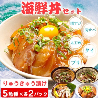 豊後絆屋 海鮮丼[りゅうきゅう漬け] 5種(関あじ・関さば・太刀魚・真鯛・ぶり) 各2食セット