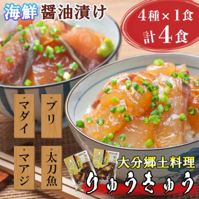 豊後絆屋 大分郷土料理りゅうきゅう漬けセット(お試し4種各1食)