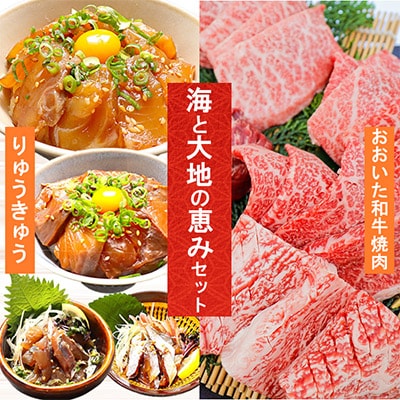 りゅうきゅう4種+おおいた和牛焼肉 [海と大地の恵みセット]【複数個口で配送】