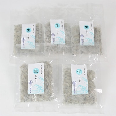 国産!添加物不使用!豊後別府湾生しらす5袋セット 計500g