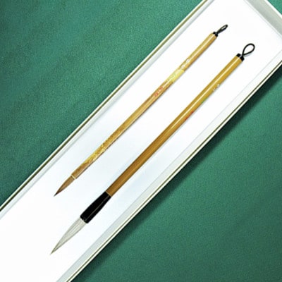 筆工房楽々堂の書道筆　大小2本セットA　(細筆・中筆)