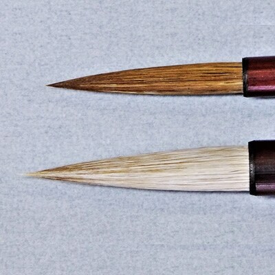 筆工房楽々堂の絵手紙筆　大小2本セットA
