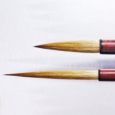 筆工房楽々堂の絵手紙筆　大小2本セットC