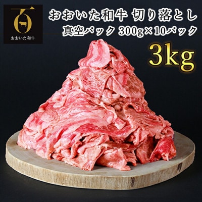 匠牧場のおおいた和牛切り落とし3kg(300g×10p)※真空パック
