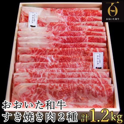 匠牧場のおおいた和牛すき焼き肉2種(クラシタロース・ブリスケスライス)計1.2kg