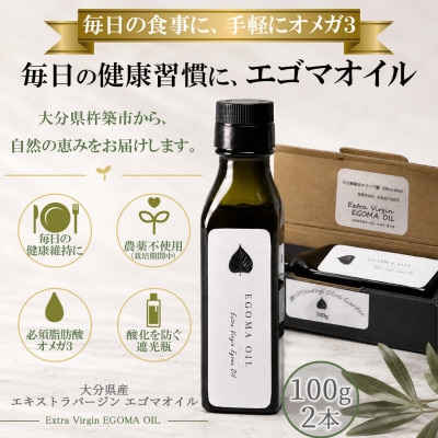 エゴマオイル(EGOMA OIL) 100g×2本セット 低温直圧搾油法 大分県産