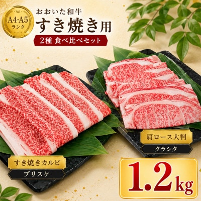 おおいた和牛 すき焼き用2種セット 計1.2kg(クラシタロース・ブリスケスライス)