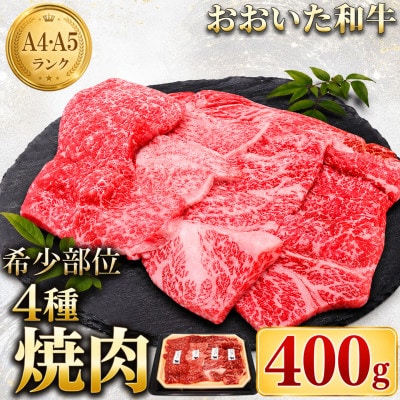おおいた和牛 希少部位4種 焼肉食べ比べセット 400g