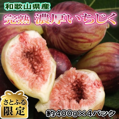 【さとふる限定】【厳選・産地直送】和歌山紀の川産の完熟濃厚いちじく400g×4パック入り