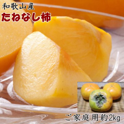 【秋の味覚】和歌山産のたねなし柿約2kg(ご家庭用)