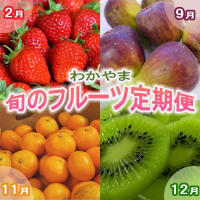 【発送月固定定期便】和歌山の旬のフルーツ(いちご・いちじく・みかん・キウイ)定期便全4回