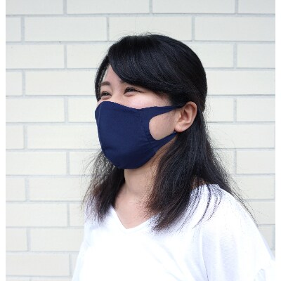 普段使いに昼夜問わず使える耳と肌に優しい布マスク(耳ふわマスク)S-Mサイズ、ネイビー:1枚