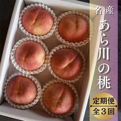 【発送月固定定期便】名産「あら川の桃」 秀品 約1.8kg(6～8個入)全3回