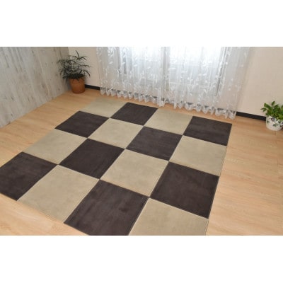 滑りにくい洗える　ペット向け吸着マット　58×58cm　2枚入り　<ブラウン>