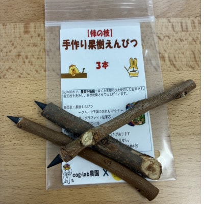 手作り果樹えんぴつ【柿】　～フルーツ王国の忘れ物シリーズ～