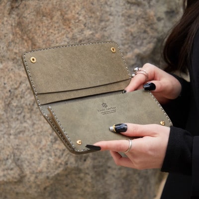 豊岡財布 haaki Leather ロングウォレット HLW305 グリージオ