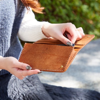 豊岡財布 haaki Leather ロングウォレット HLW305 コニャック