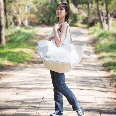 【豊岡鞄】WALK ABOUT LAKE Washable Tote L(WA2000)オフホワイト