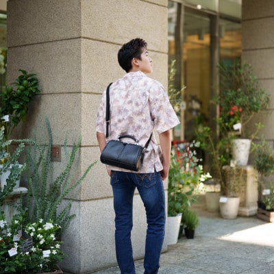 豊岡鞄 YK31 YOUTA LIZARD TINYダレス ブラック