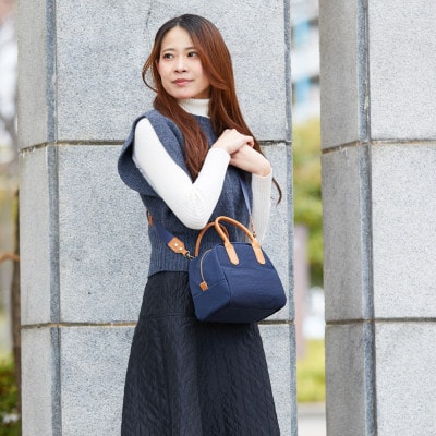豊岡鞄 TUTUMU Mini Boston Nylon S5100 ネイビー