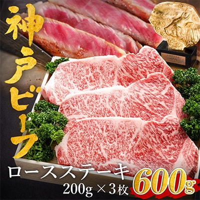 神戸ビーフ　ロースステーキ　200g×3枚　合計600g　TYST5