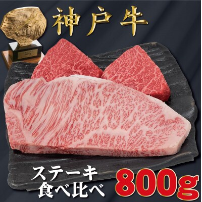 神戸牛 サーロイン&赤身 ステーキ食べ比べ 計800g TYST8
