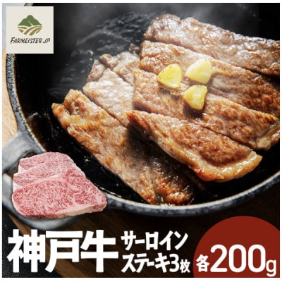 神戸牛サーロインステーキ3枚600g(各200g)FS70
