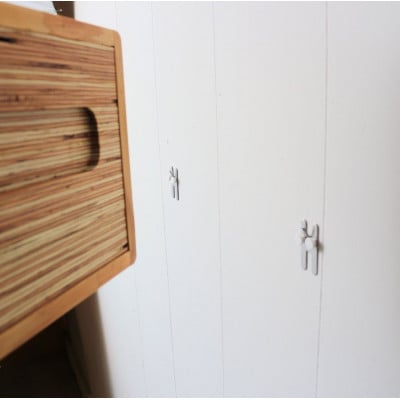 箱型飾り棚　大(和柄レッド) 杉 北海道 KOTA 手作り 家具職人 モダン
