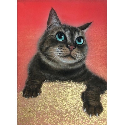 猫の肖像画　日本画(F0号またはSM)　1点