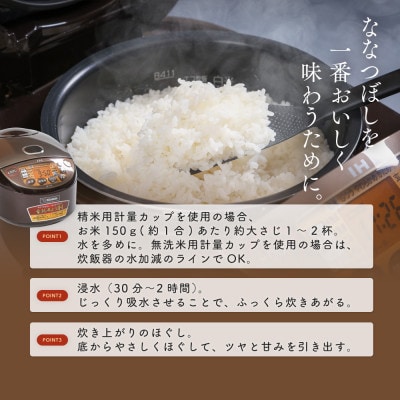 【毎月定期便】金王冠 無洗米 北海道産ななつぼし 5kg 特A 白米全3回