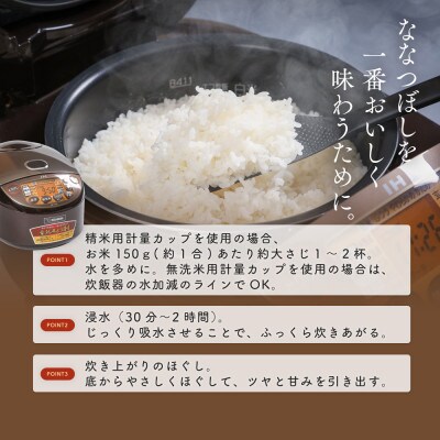 【毎月定期便】金王冠 無洗米 北海道産ななつぼし 10kg(5kg×2) 特A全6回