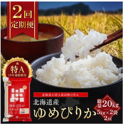 【毎月定期便】金王冠 精米 北海道産ゆめぴりか 10kg(5kg×2) 白米 特A全2回