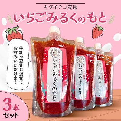 【北海道江別市】キタイチゴ農園　いちごみるくのもと3本セット