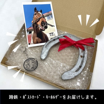 【酪農学園大学】馬術部の蹄鉄(ポストカード・キーホルダー付き)