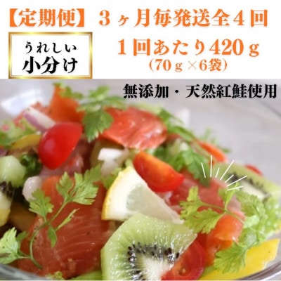【3ヵ月毎定期便】スモークサーモン サラダ用(6パック入り)全4回