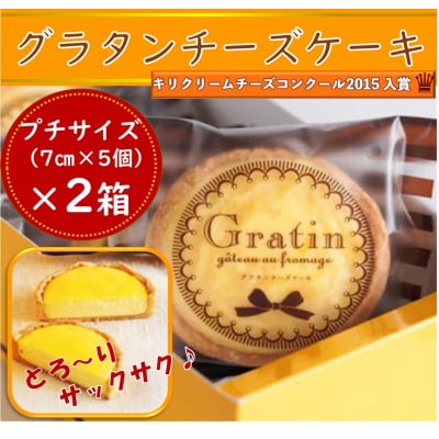 【 キリクリームチーズコンクール入賞! 】　グラタンチーズケーキ　プチサイズ5個入×2箱セット